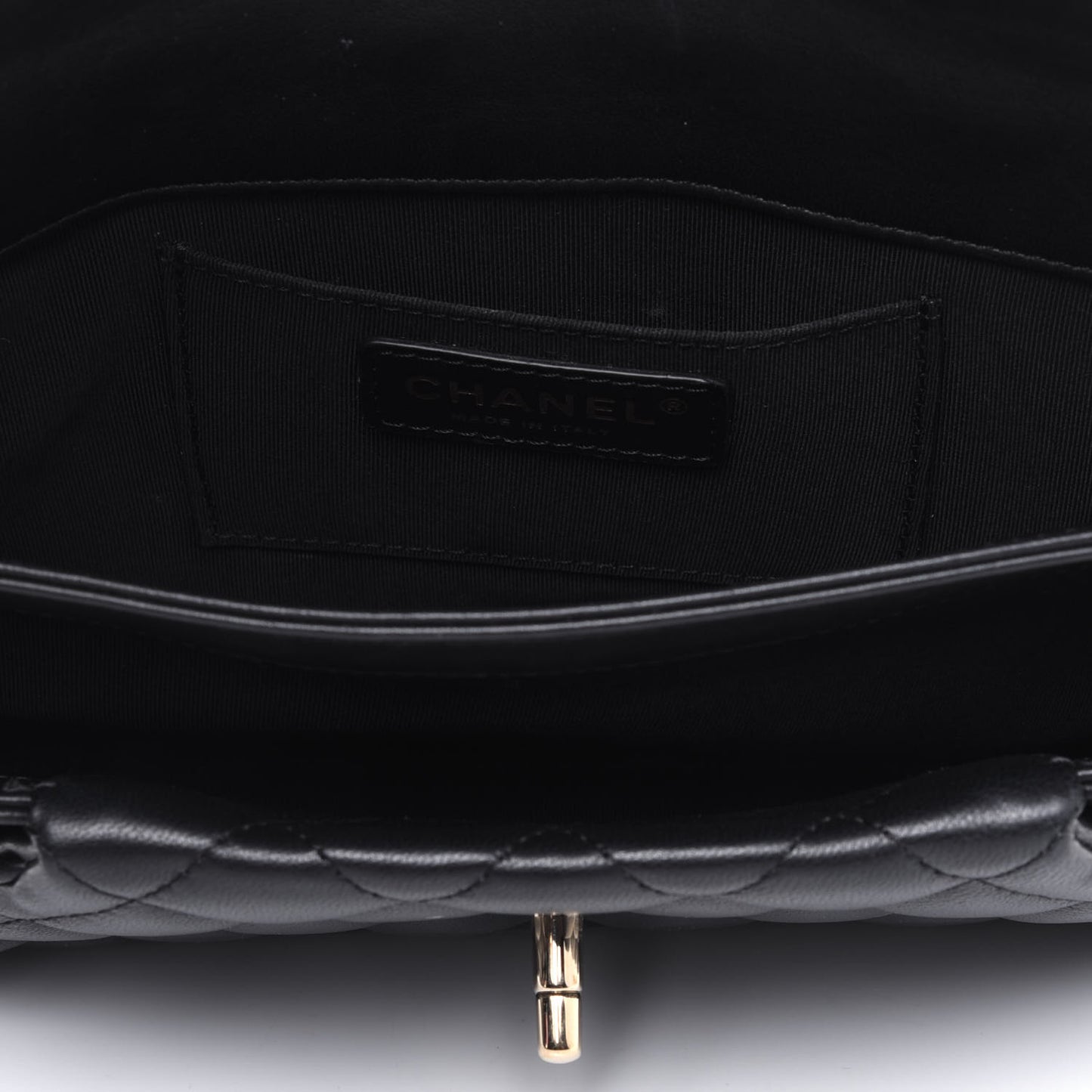 Lambskin Quilted Fold Up Again Clutch Black