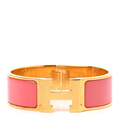 Hermes Enamel Wide Clic Clac H Bracelet GM Rouge Corail 1 of 4