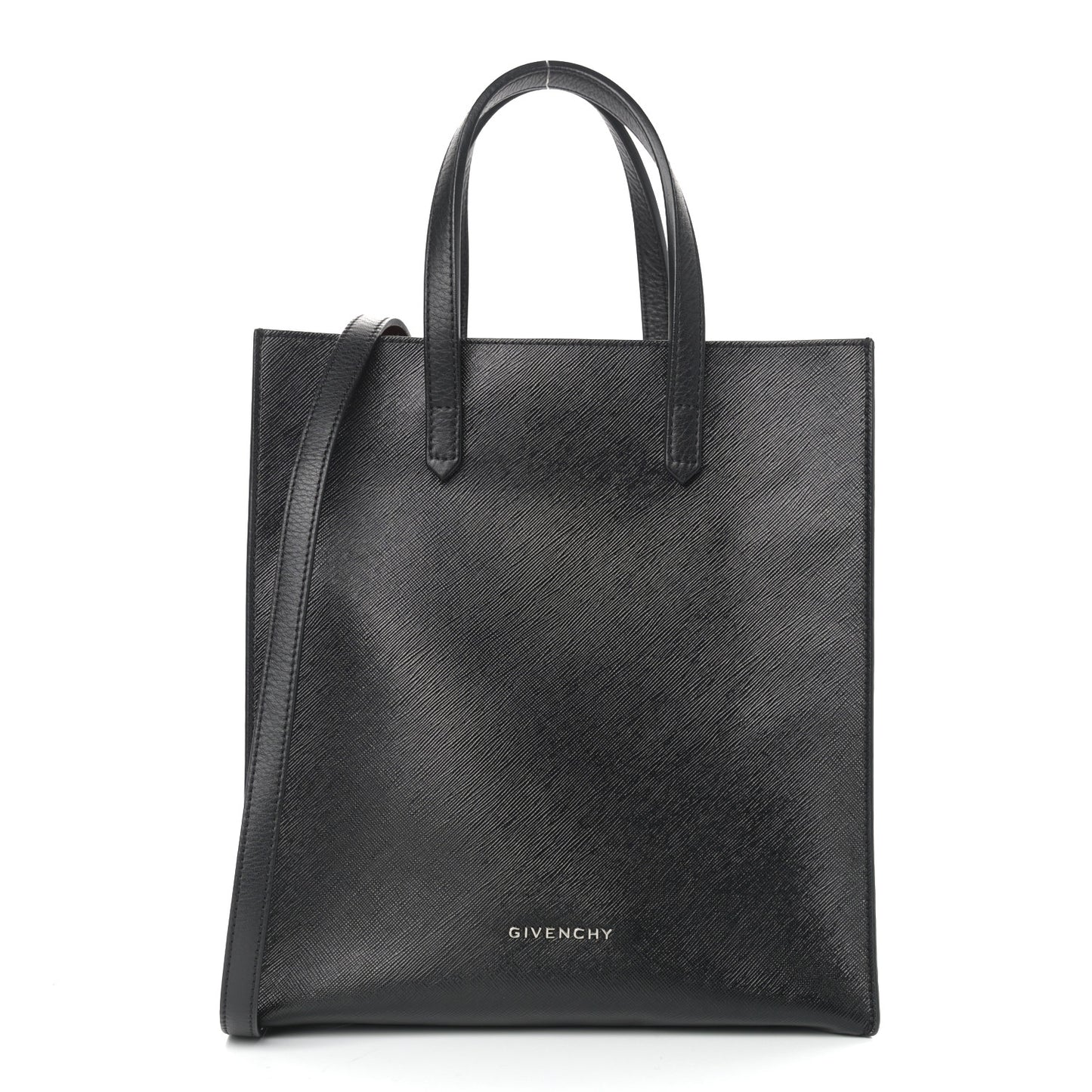Textured Coated Canvas Stargate Shopper Tote Black