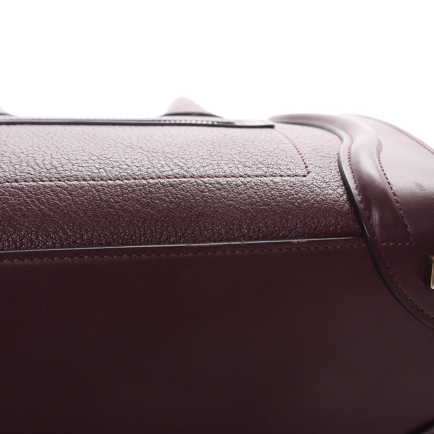 Celine Goatskin Calfskin Micro Luggage Burgundy 8 of 9