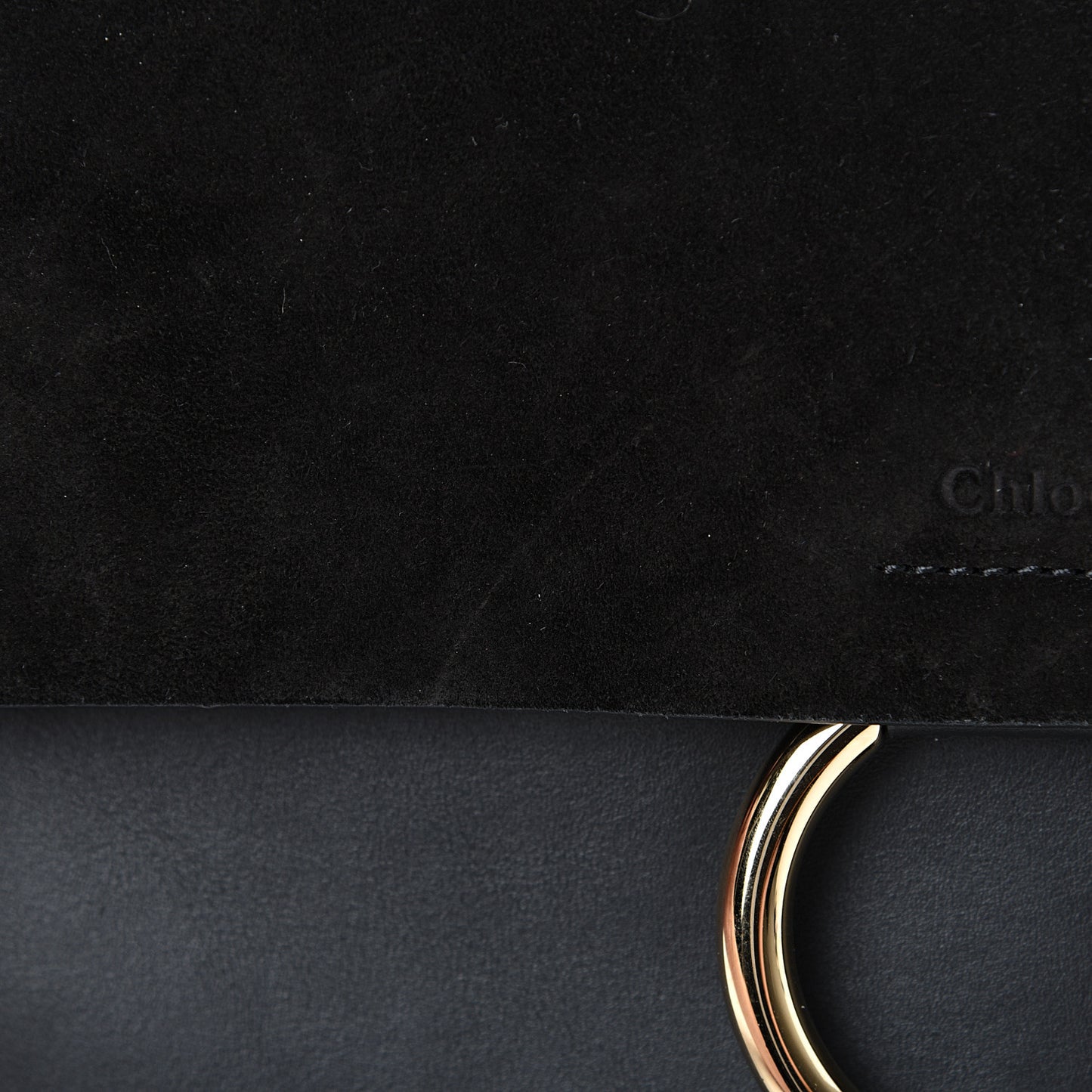 Suede Calfskin Medium Faye Shoulder Bag Black