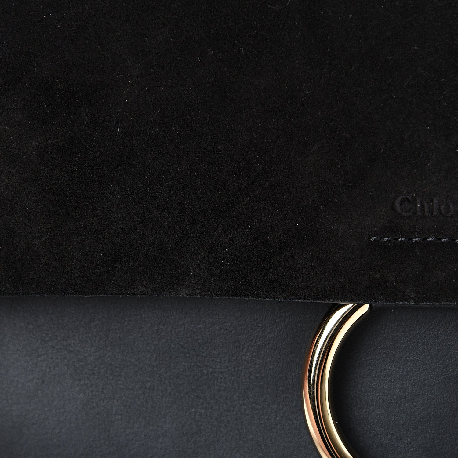 Chloe Suede Calfskin Medium Faye Shoulder Bag Black 12 of 14