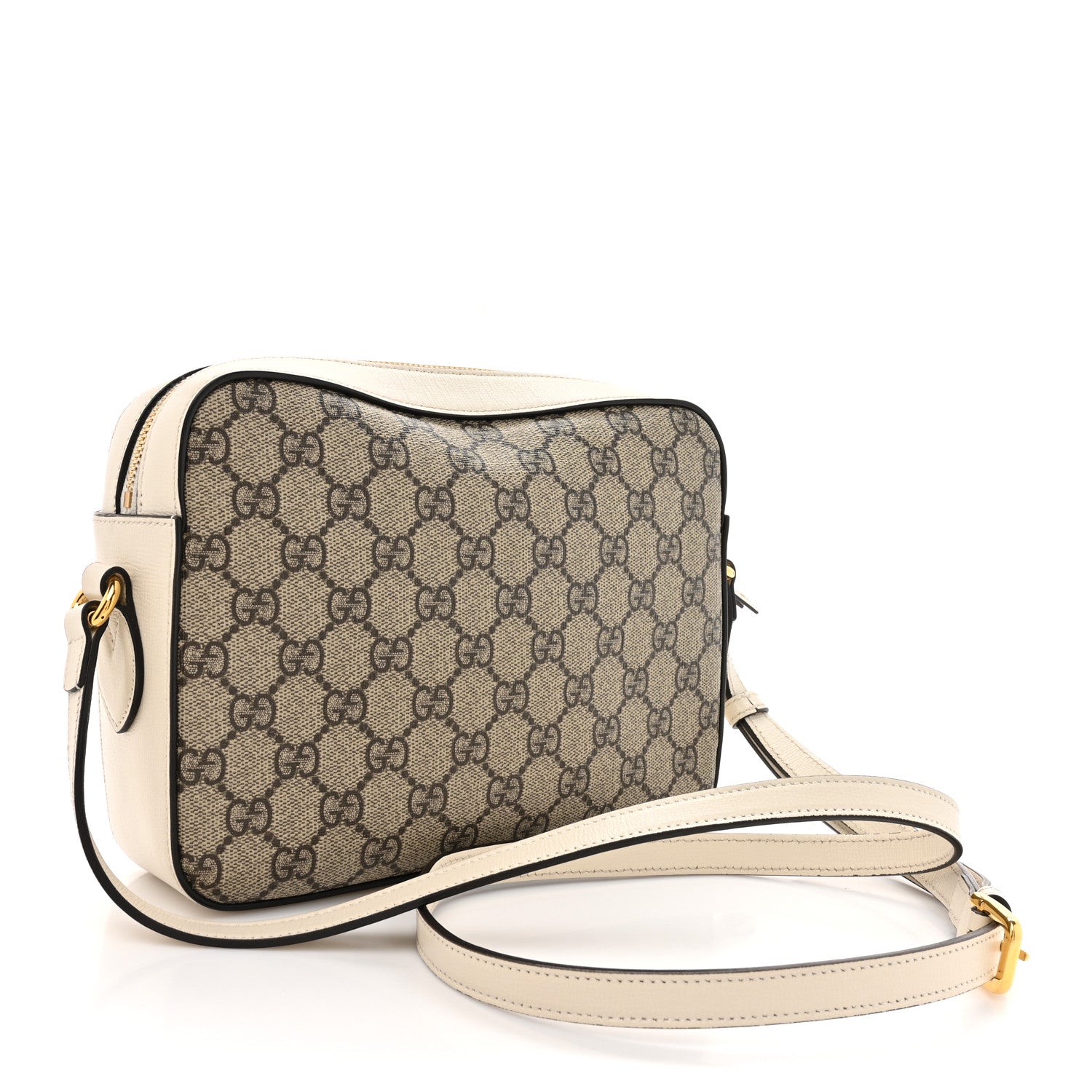 Gucci GG Supreme Monogram Small Horsebit 1955 Shoulder Bag Beige Mystic White 3 of 13