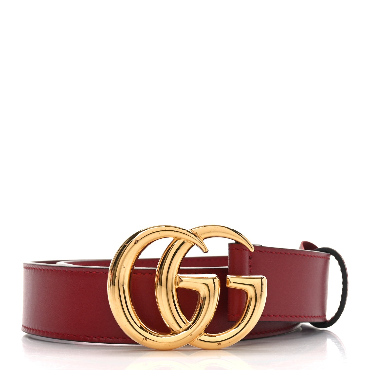 Gucci Plutone Calfskin Double G 30mm Belt 75 30 Red 1 of 4