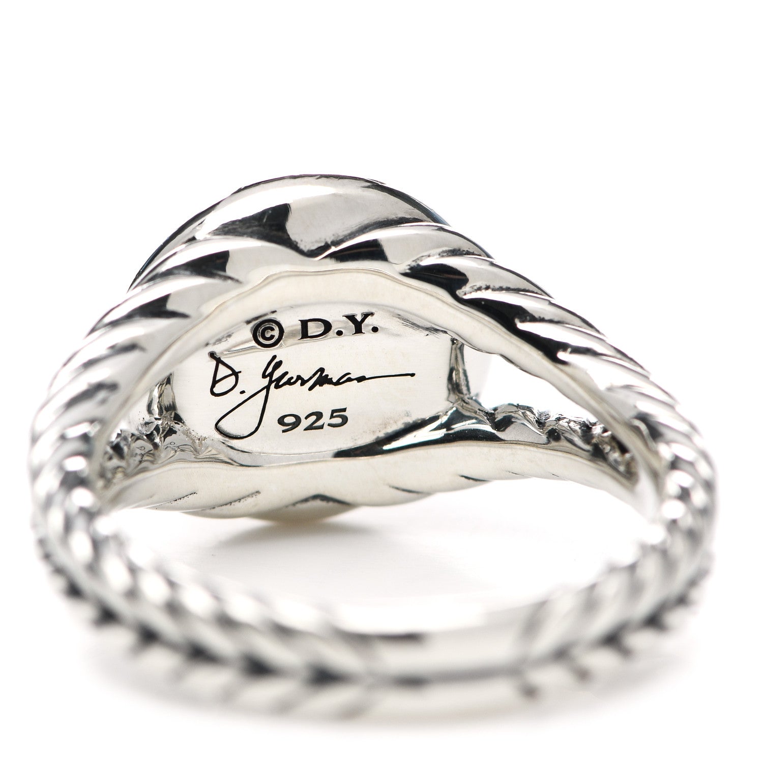 David Yurman Sterling Silver Diamond Pearl 8mm Petite Cerise Ring 54 7 5 of 5