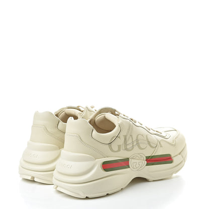 Gucci Calfskin Logo Mens Rhyton Sneakers 8 Ivory 4 of 8