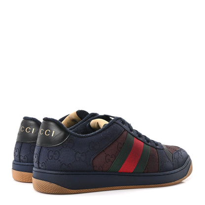 Gucci New Canvas GG Web Mens Screener Sneakers 8 Burgundy Navy 5 of 11