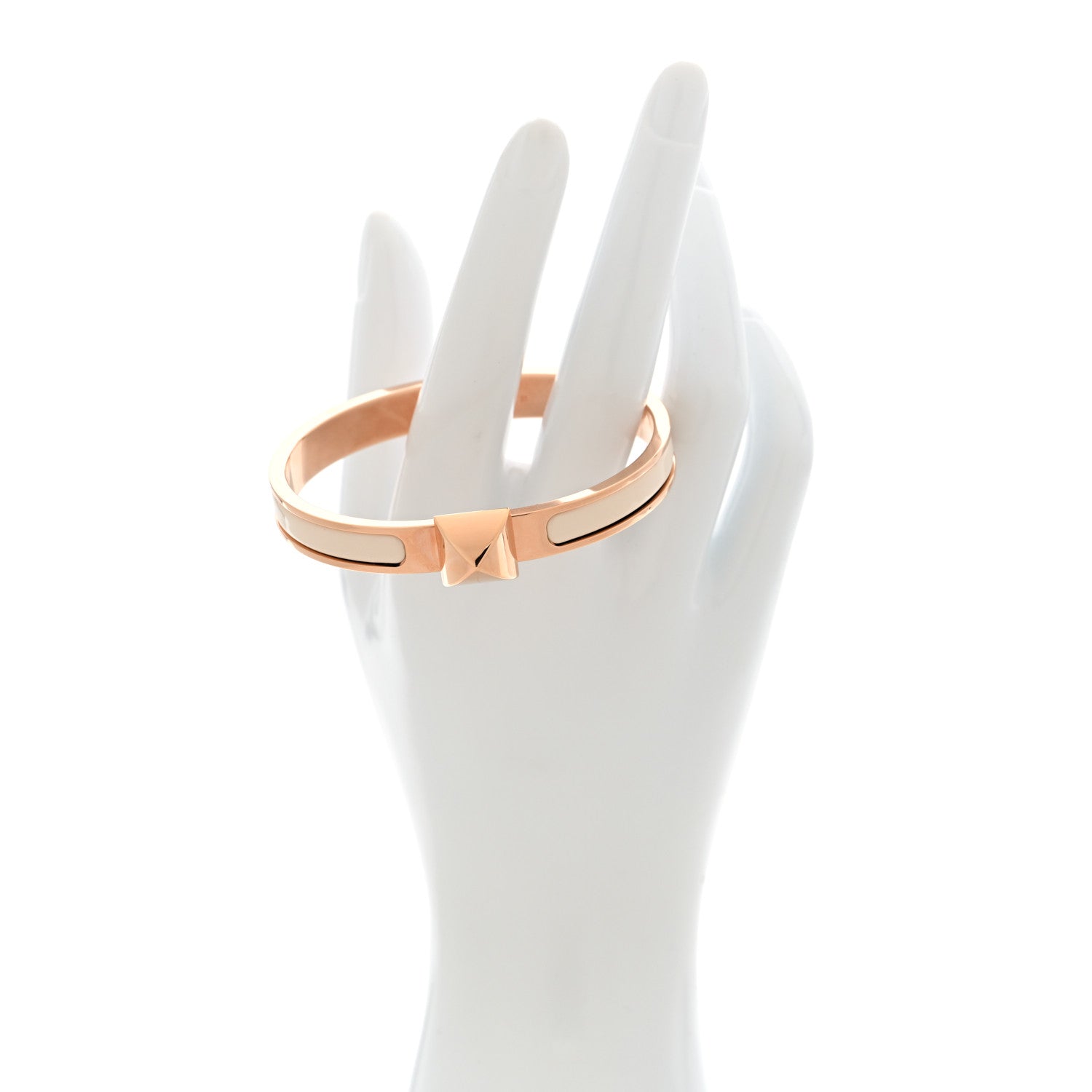 Hermes Enamel Mini Clic Medor Bracelet GM Creme 2 of 4