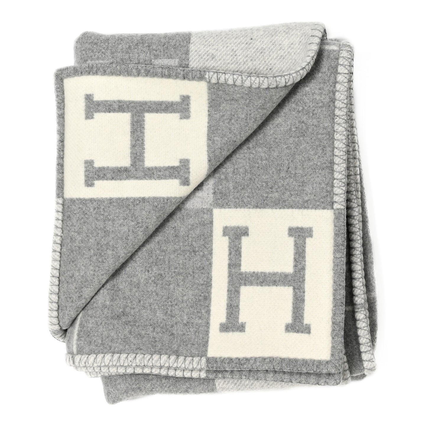 Wool Cashmere Avalon III Blanket Ecru Gris Clair