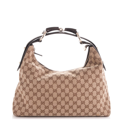 Gucci Monogram Medium Horsebit Chain Hobo Dark Brown 1 of 7