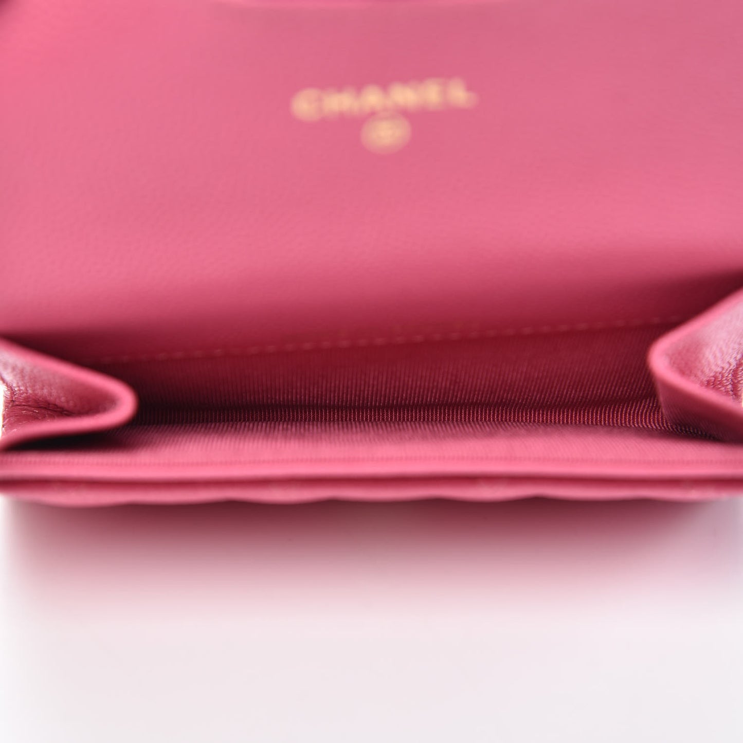Caviar Quilted Flap Card Holder Pink