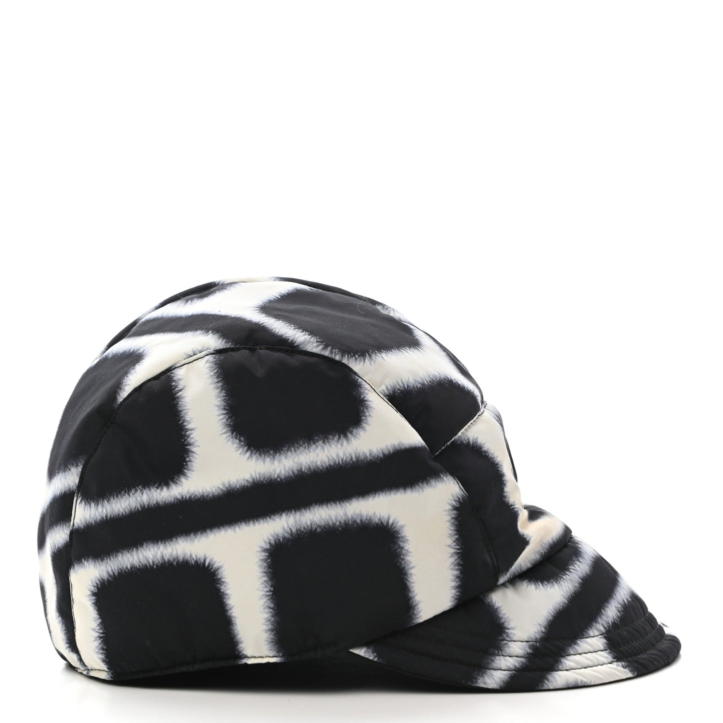 Fabric Printed Cap Hat Black White