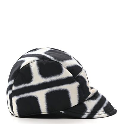 Chanel Fabric Printed Cap Hat Black White 6 of 8
