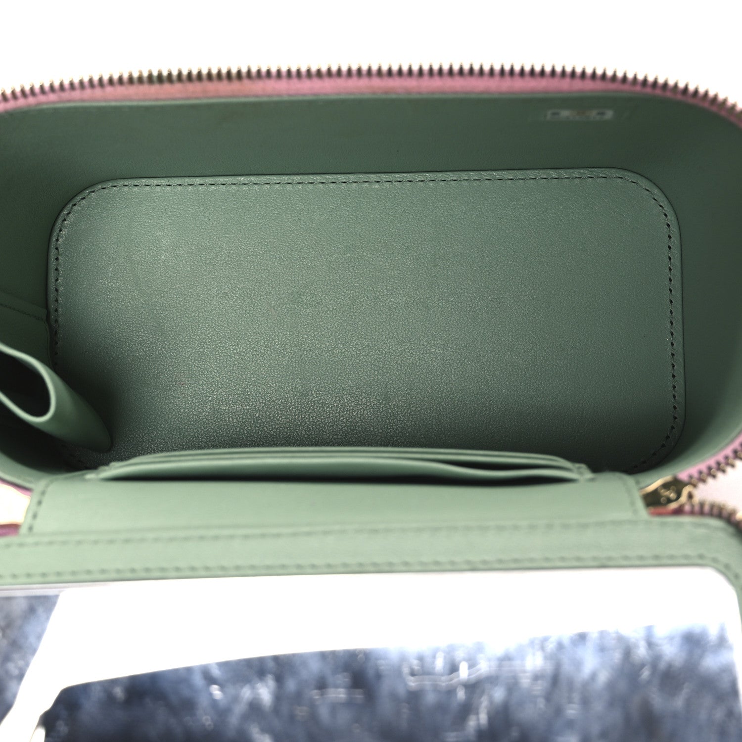 Chanel Lambskin Quilted Small Top Handle Vanity Case With Chain  Lilac Light Green 5 of 10