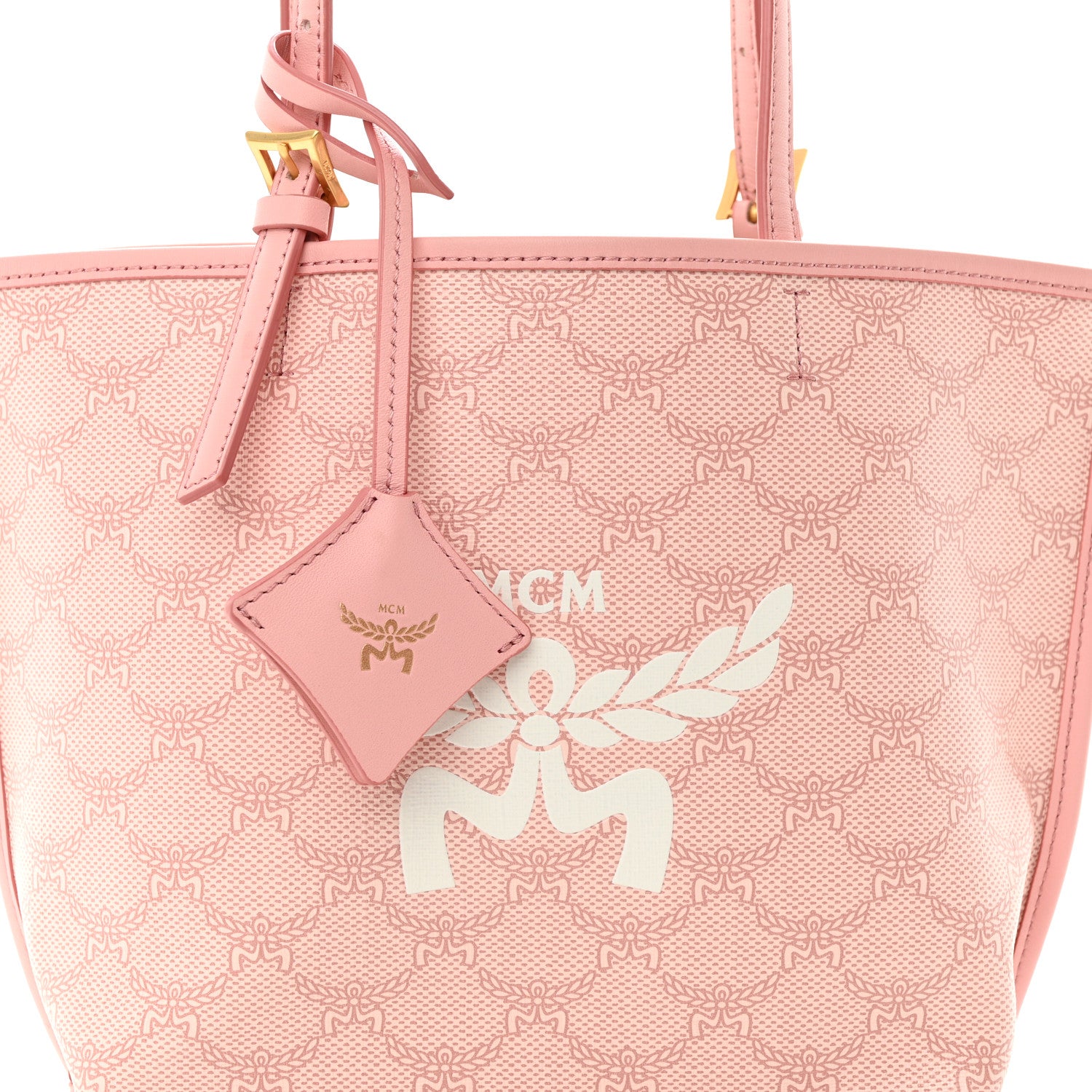 MCM Lauretos Nappa MIni Himmel Shopper Tote Pink Silver Pink 8 of 13