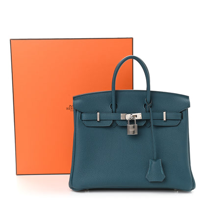Hermes Togo Verso Birkin 25 Vert Bosphore Bleu Ocean 11 of 11