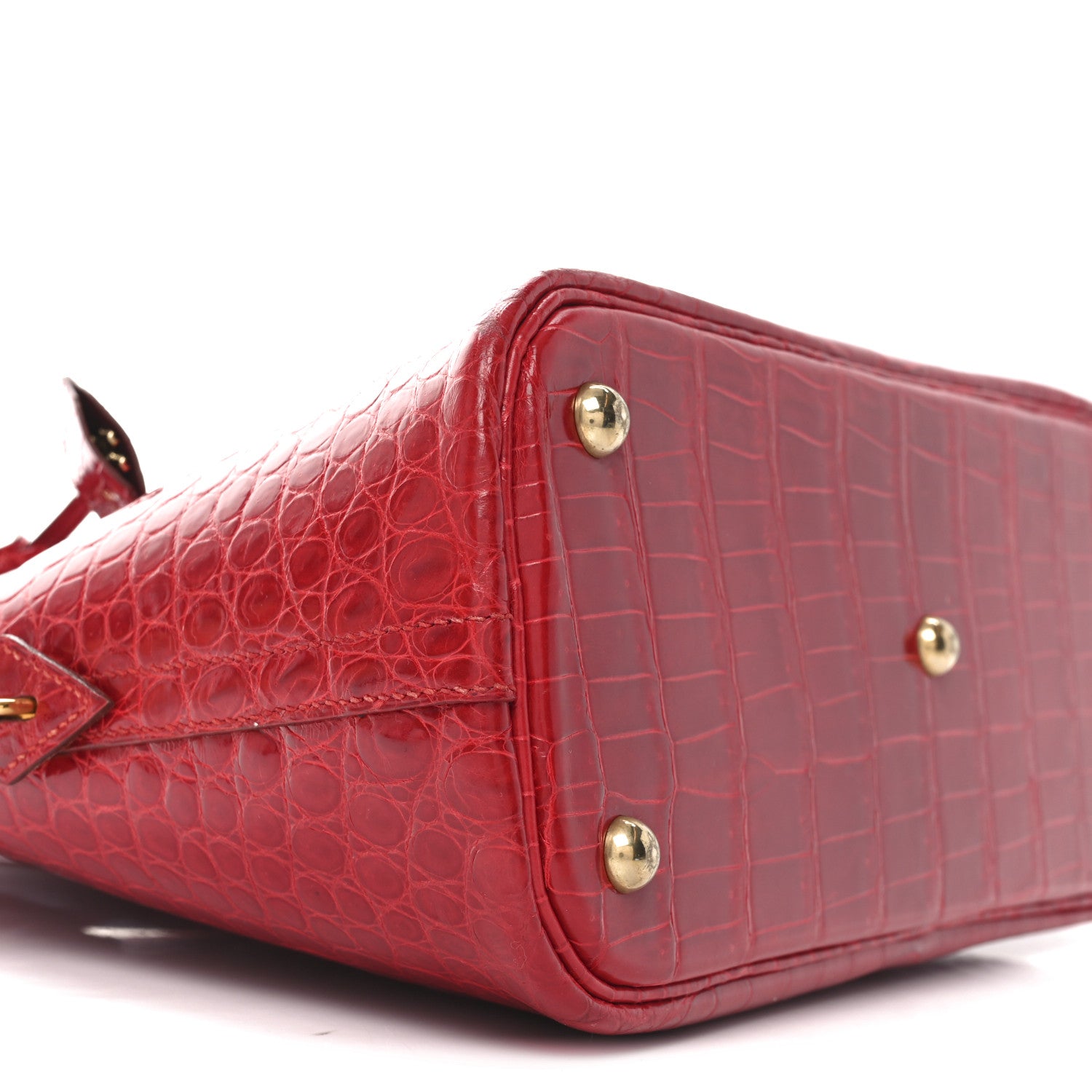 Hermes Shiny Porosus Crocodile Bolide 31 Rouge Vif 10 of 10