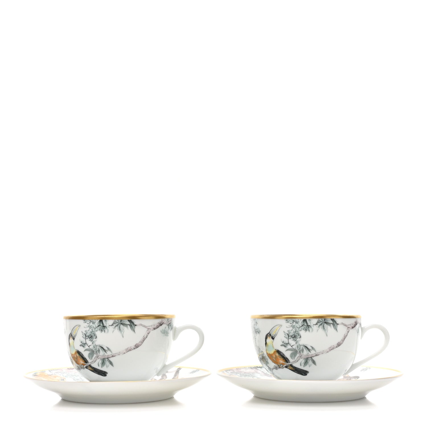 Hermes Porcelain Carnets d'Equateur Tea Cup and Saucer Set of 2 2 of 9