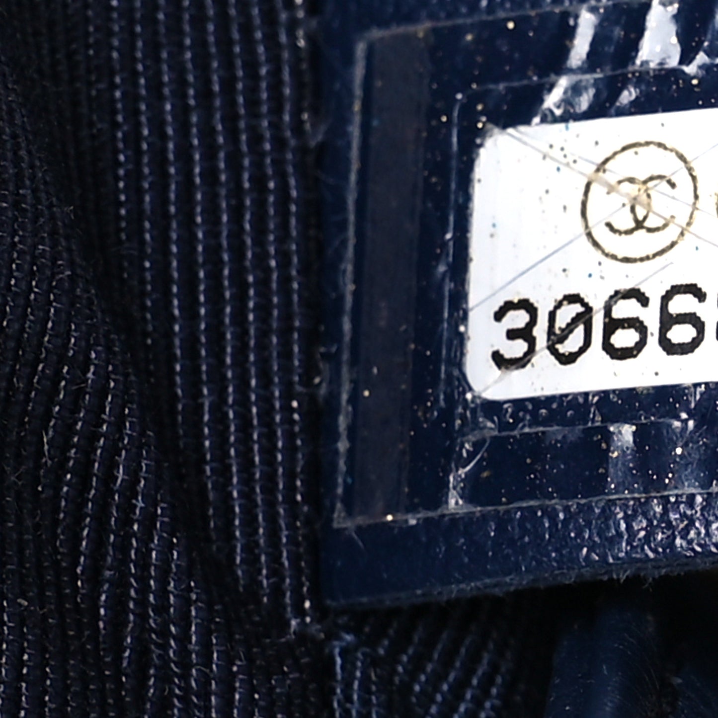 Calfskin Quilted CC Front Pocket Shopping Tote Navy