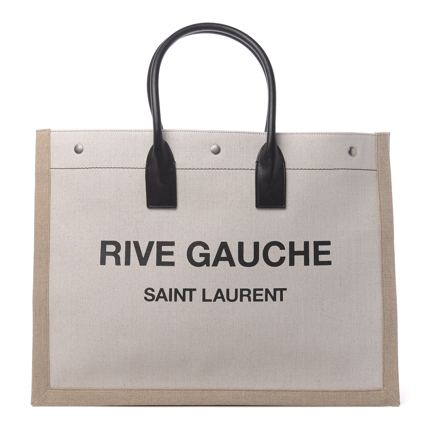 Linen Calfskin Rive Gauche Tote Optic White