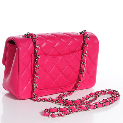 Chanel Lambskin Quilted Mini Flap Dark Pink 3 of 10