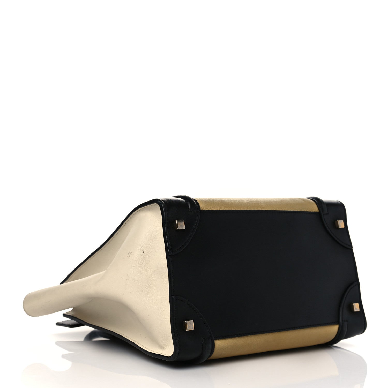 Celine Velluto Calfskin Mini Tri-Color Luggage Vanilla 4 of 13
