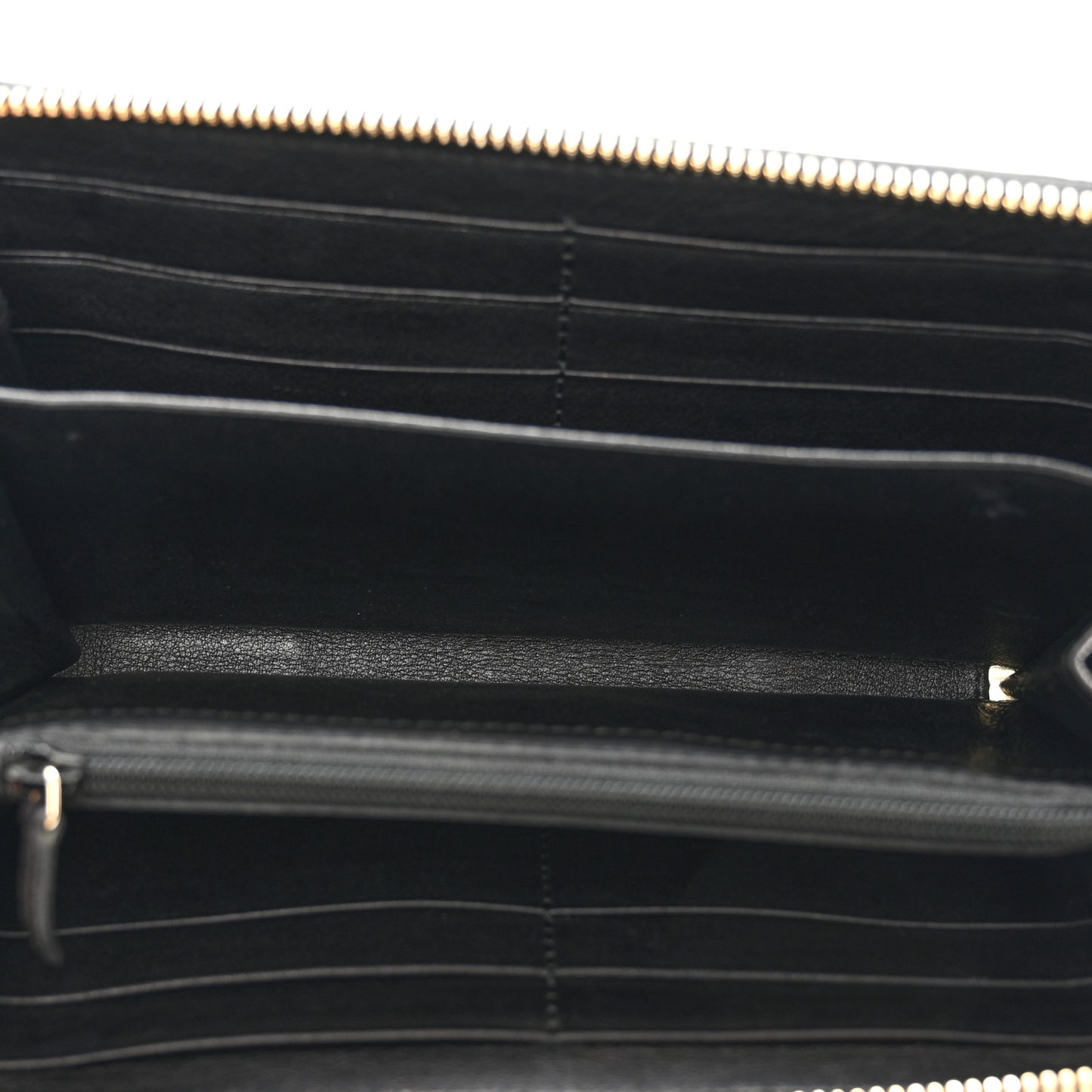 Guccissima Margaux Calfskin Metal Bar Zip Around Wallet Black