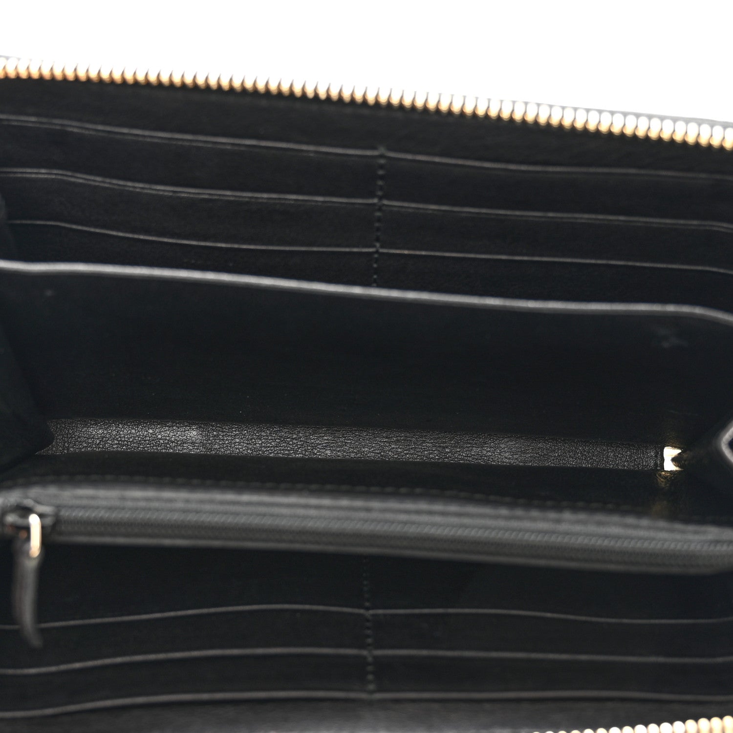 Gucci Guccissima Margaux Calfskin Metal Bar Zip Around Wallet Black 5 of 9