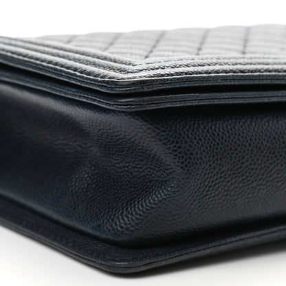 Chanel Pearly Caviar Quilted New Medium Boy Flap Navy 9 of 12