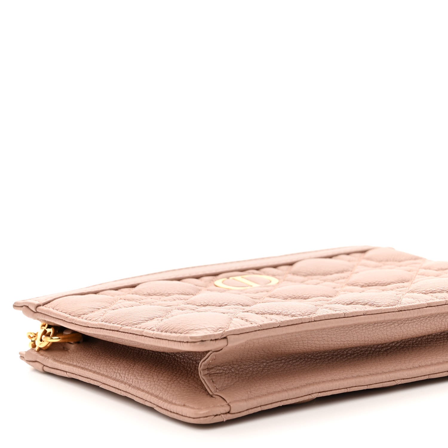 Christian Dior Calfskin Cannage Caro Zipped Pouch With Chain Fard 9 of 10