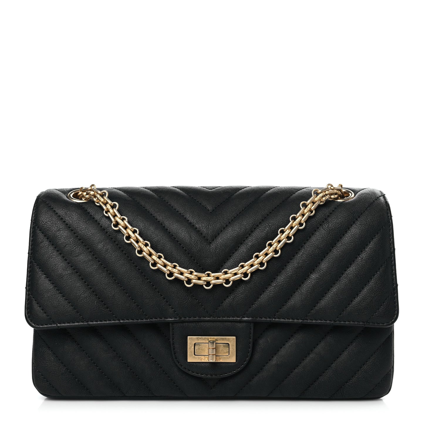 Sheepskin Chevron Quilted 2.55 Reissue 225 Flap Black
