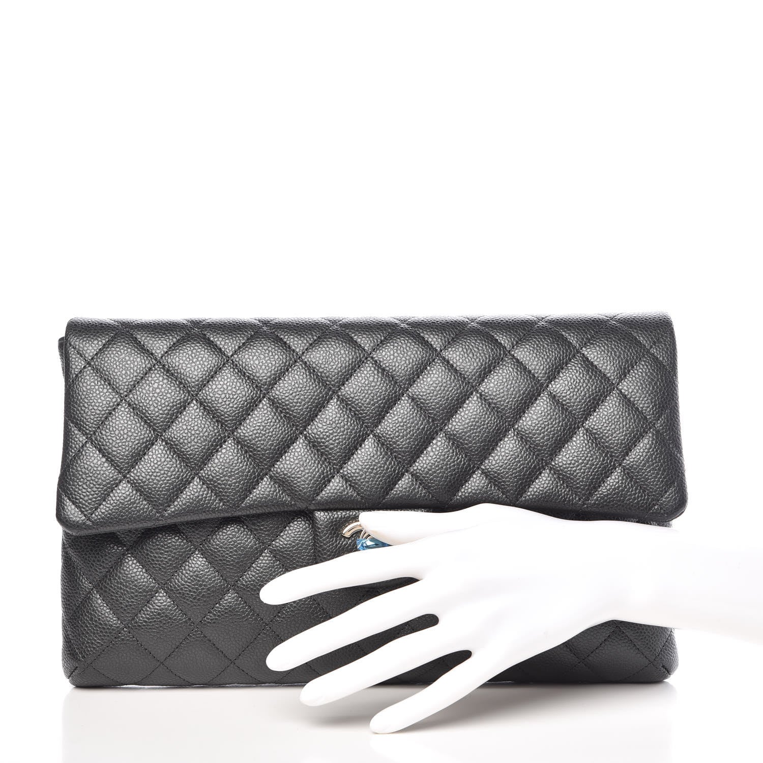 Chanel Caviar Quilted Clutch Dark Grey 2 of 9
