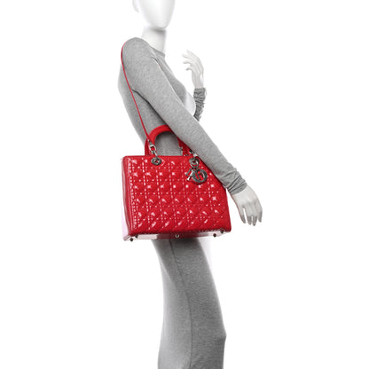 Christian Dior Patent Cannage Large Lady Dior Fuchsia 2 of 13