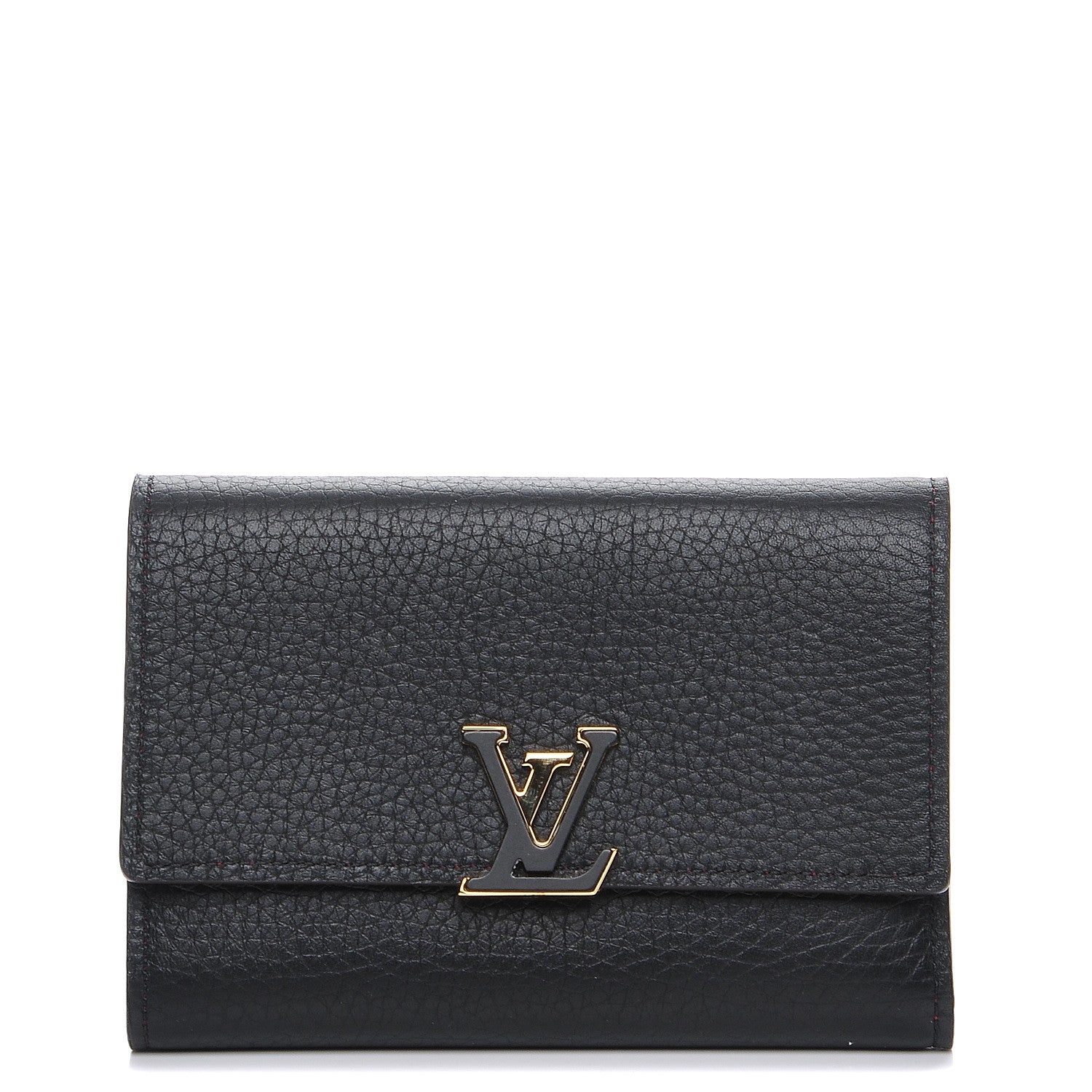 Louis Vuitton Taurillon Capucines Compact Wallet Black 1 of 8
