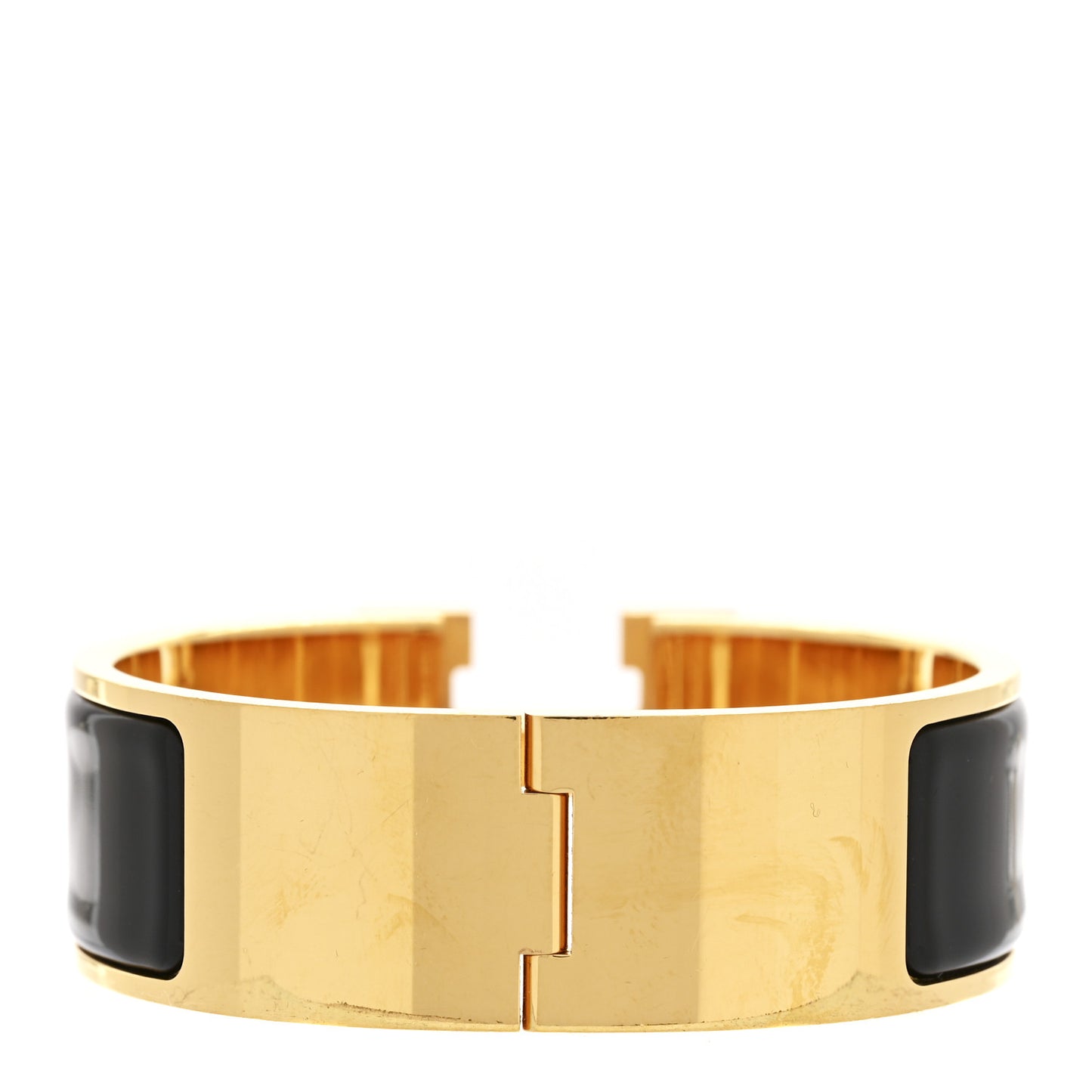 Enamel Clic Clac H Bracelet Wide GM Black