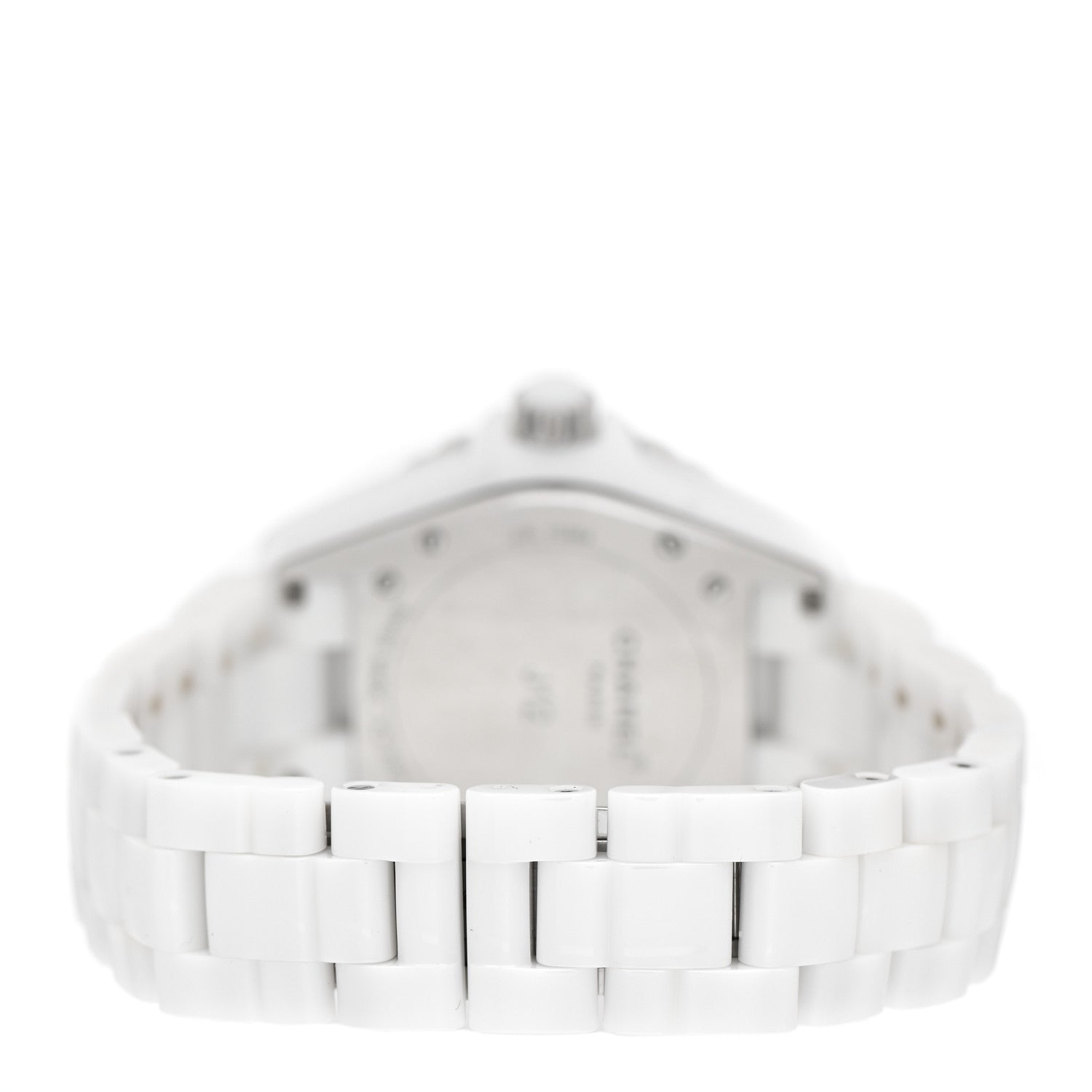 Chanel Stainless Steel Ceramic Diamond 38mm J12 Quartz Watch White 3 of 4