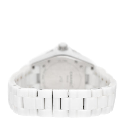 Chanel Stainless Steel Ceramic Diamond 38mm J12 Quartz Watch White 3 of 4
