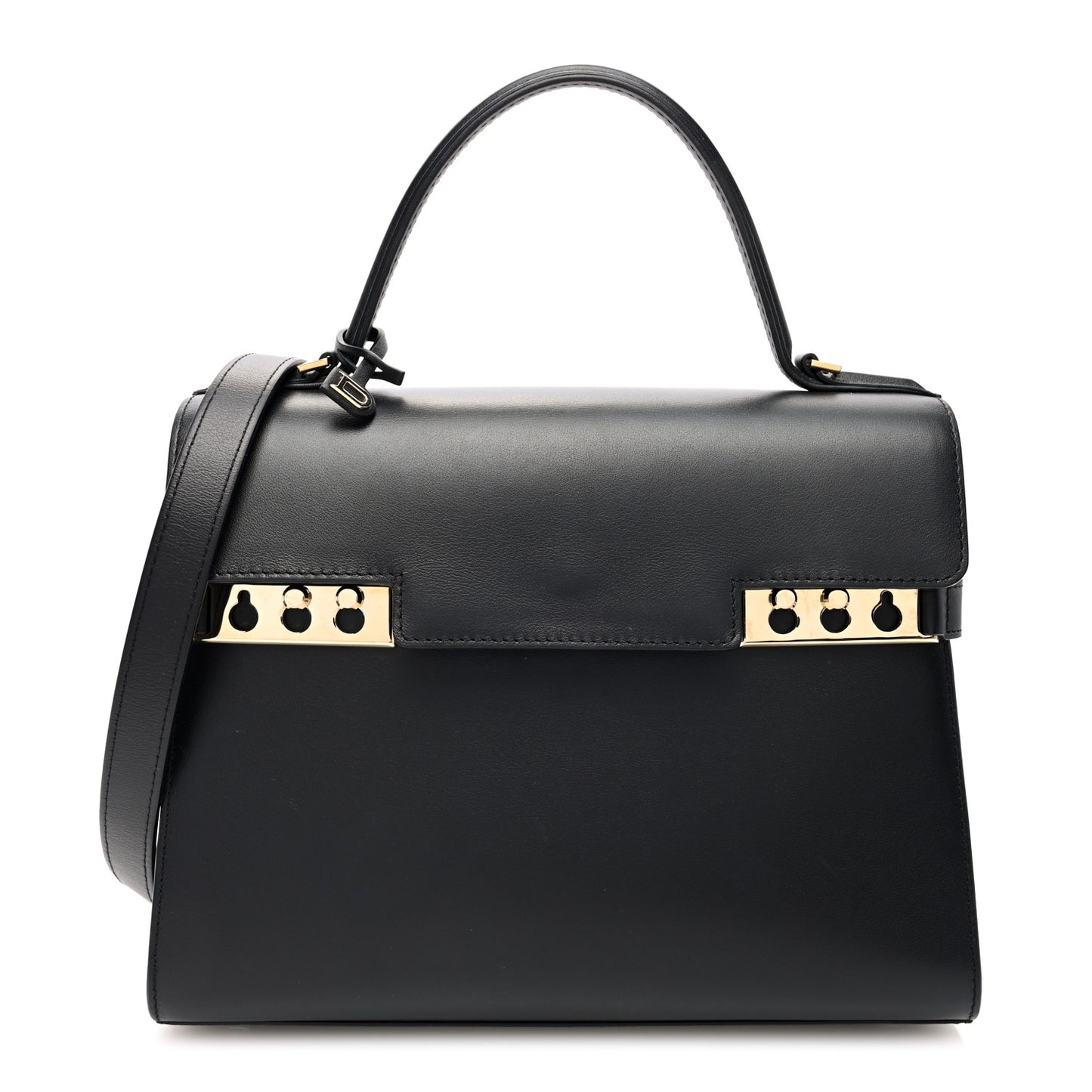 Calfskin MM Tempete Satchel Black