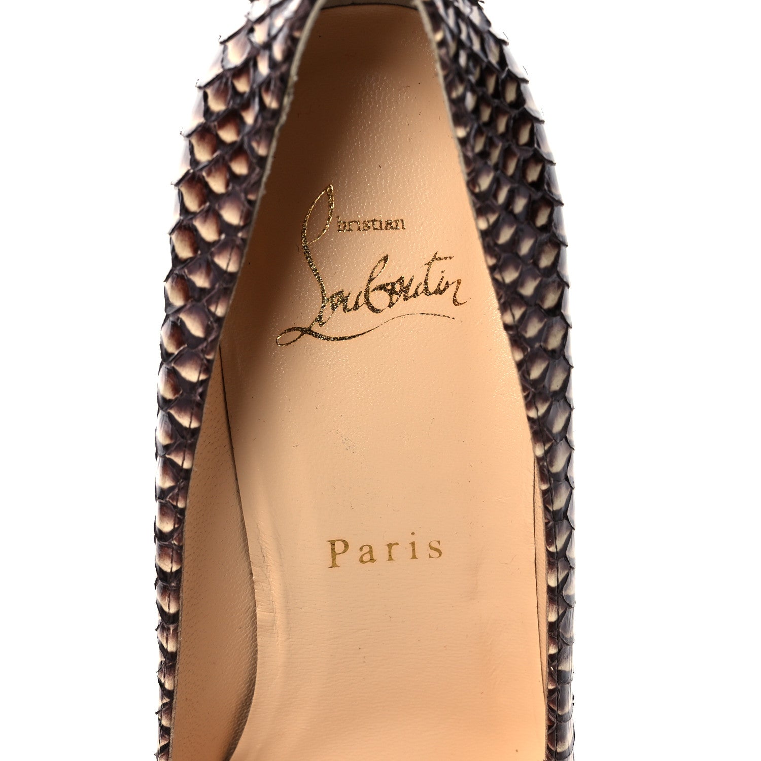 Christian Louboutin Watersnake Decollete 554 85 Pumps 37 Brown 7 of 12