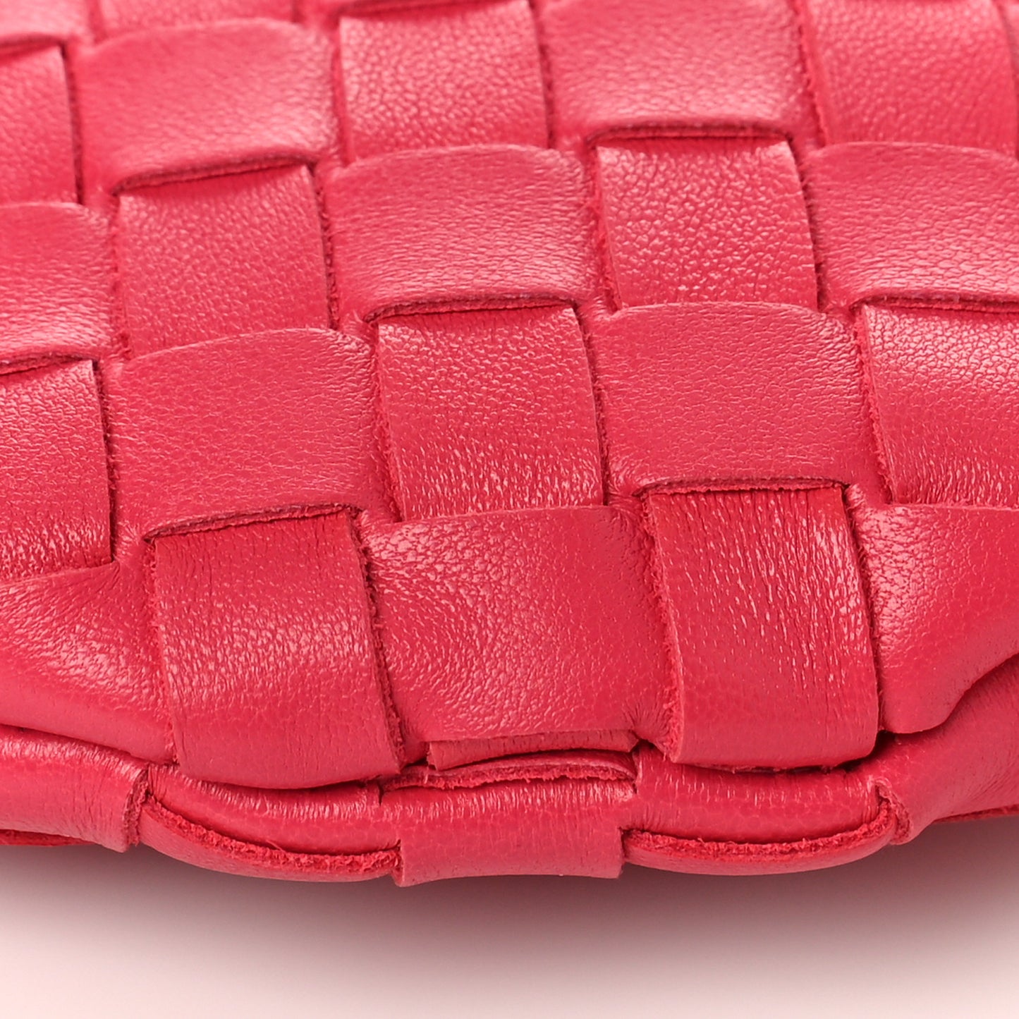 Nappa Intrecciato Small Turn Pouch Cranberry