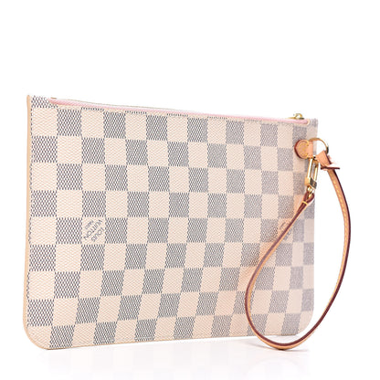 Louis Vuitton Damier Azur Neverfull MM GM Pochette Rose Ballerine 3 of 7