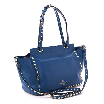 Valentino Garavani Vitello Small Rockstud Tote Blue Delft 2 of 10