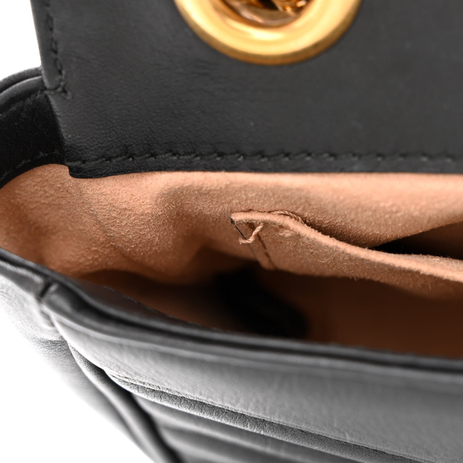 Gucci Calfskin Matelasse Mini GG Marmont Shoulder Bag Black 12 of 14