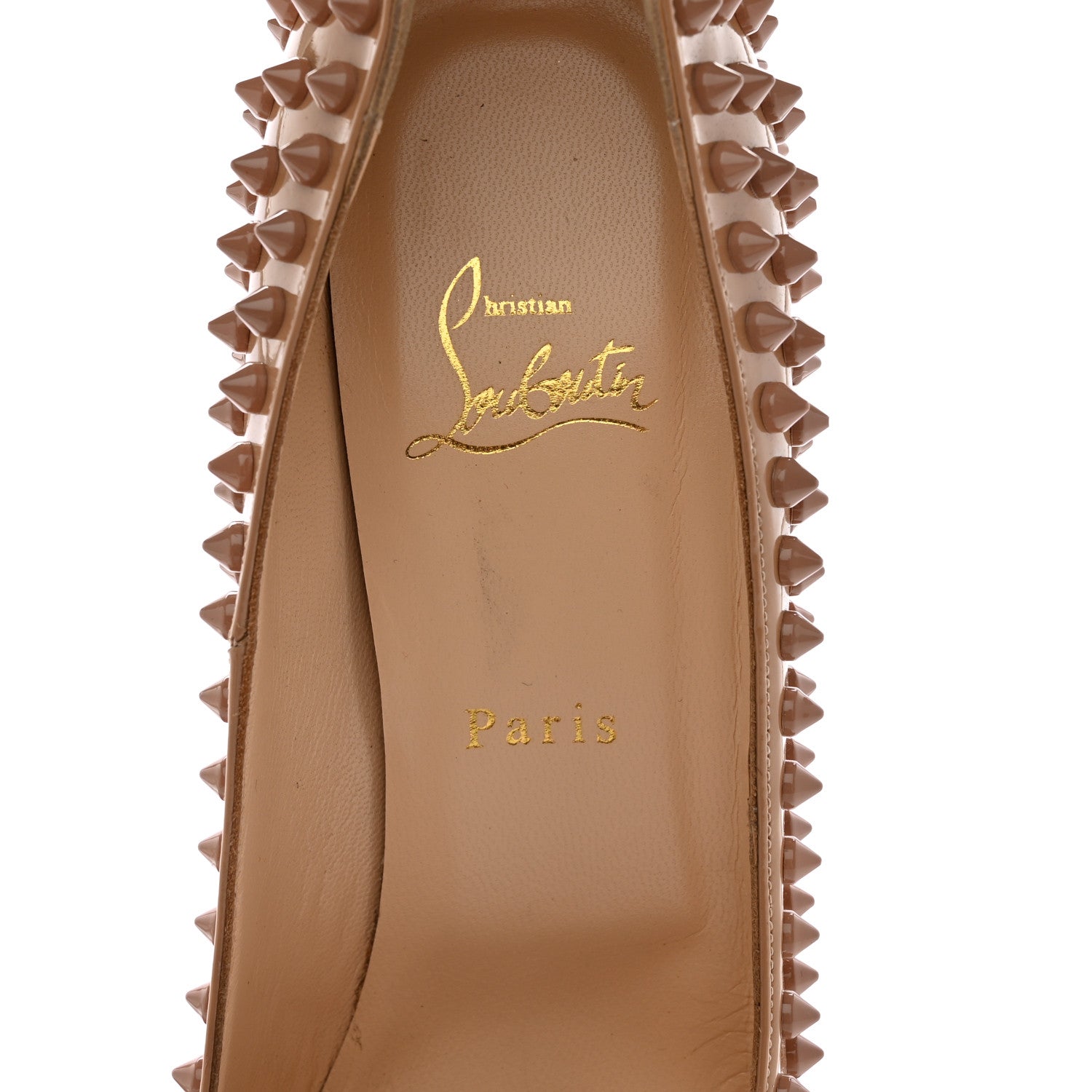 Christian Louboutin Patent Alti Spikes 140 Pumps 40 Nude 7 of 16