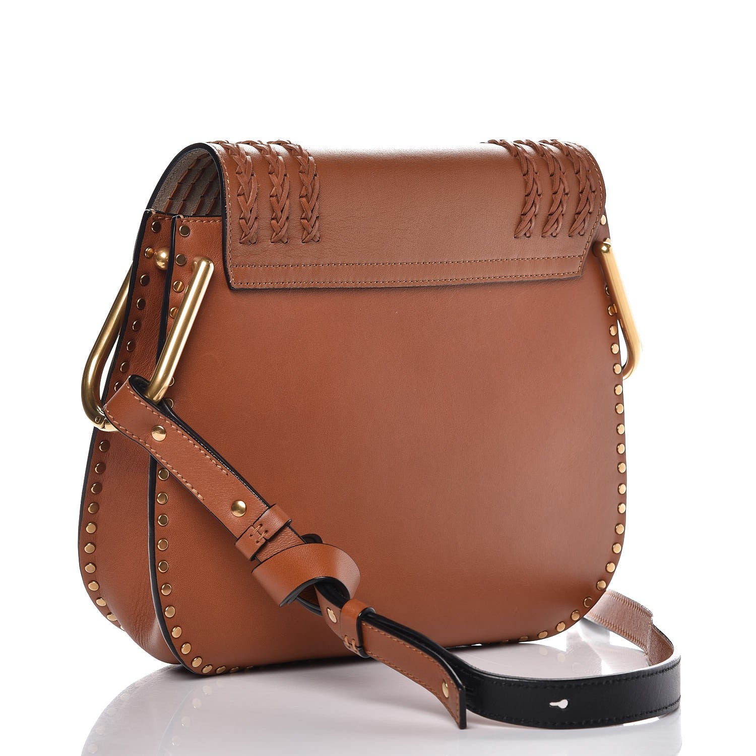 Chloe Calfskin Braided Medium Hudson Shoulder Bag Caramel 3 of 9