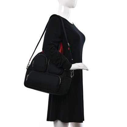 Prada Tessuto Nylon Pocket Top Handle Bag Black Fuoco 3 of 8