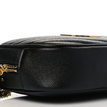 Saint Laurent Grain De Poudre Matelasse Monogram Mini Lou Camera Bag Black 9 of 11