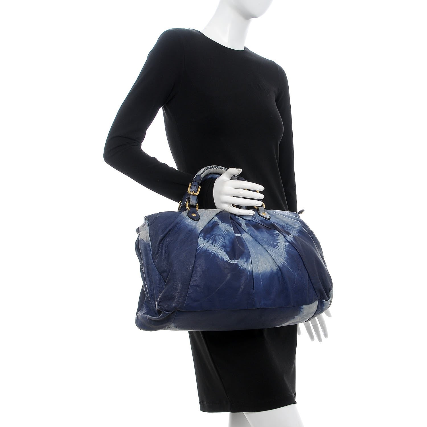 Miu Miu Nappa Tie Dye Satchel Blue 2 of 8