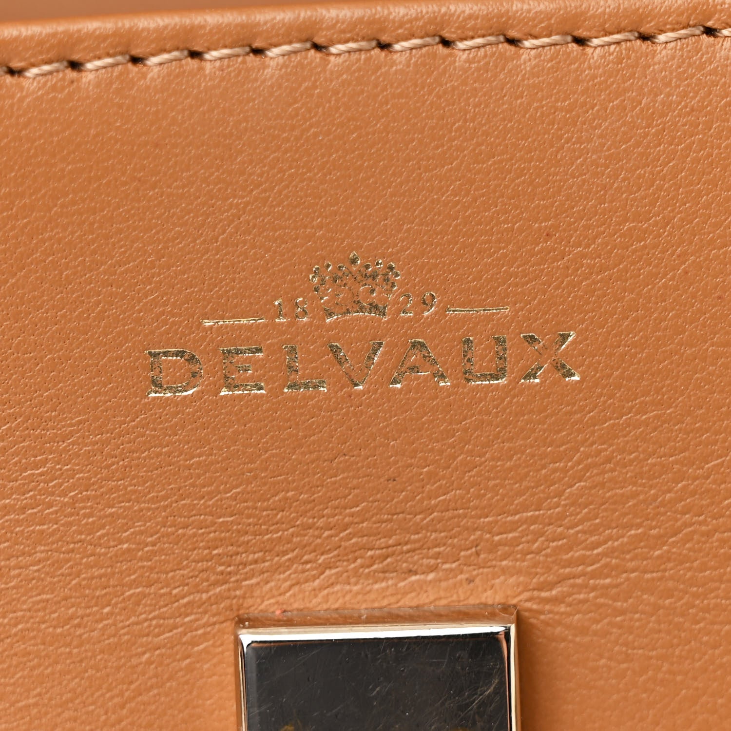 Delvaux Calfskin Mini Tempete Satchel Camel 6 of 10
