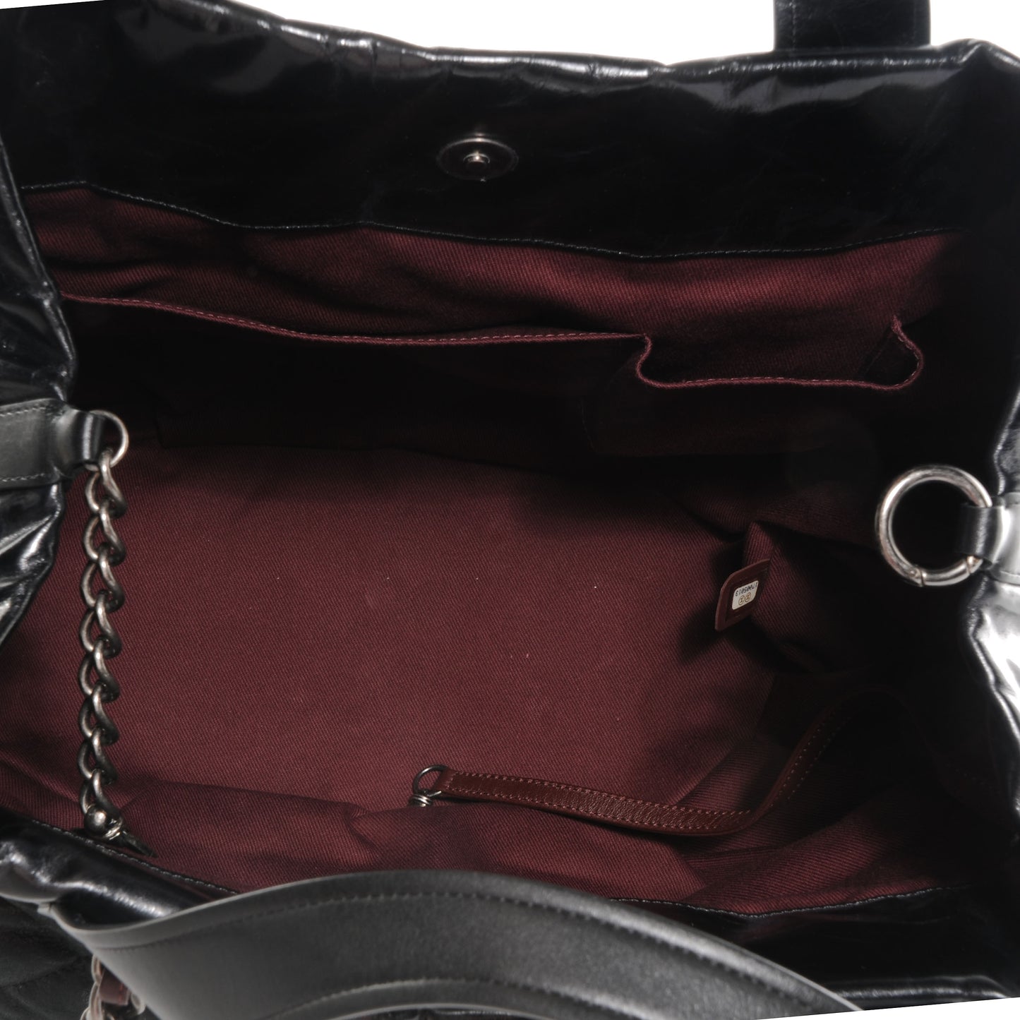 Iridescent Calfskin Large In The Mix Tote Black